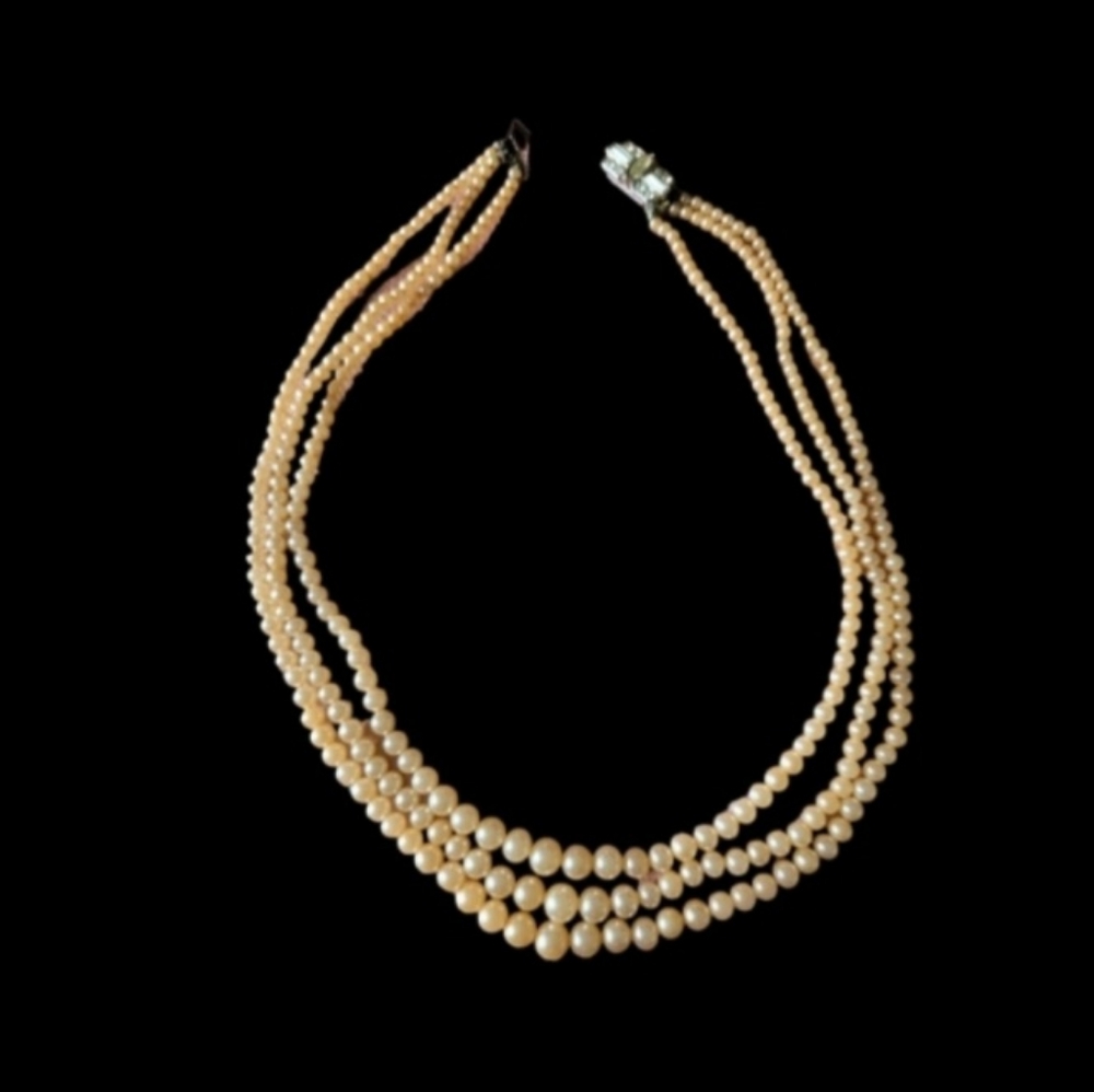 3 Strand of Faux Pearls